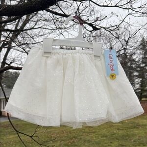 Cat & Jack Cream Tulle Skirt with Dots
